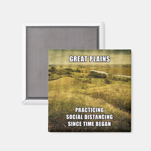 Große Ebenen soziale Distanz Magnet (Vorderseite/Rückseite)