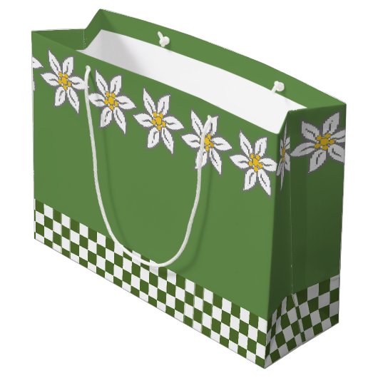 Große Edelweiss-Geschenktasche Geschenktüte (Rückseite Schrägansicht)