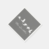 Große Egrets im Flug (Hintergrundfarbe auswählen) Serviette (Ecke)