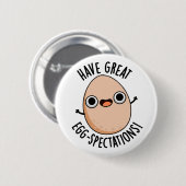 Große Ei-Spektakel Funny Egg Pun Button (Vorne & Hinten)