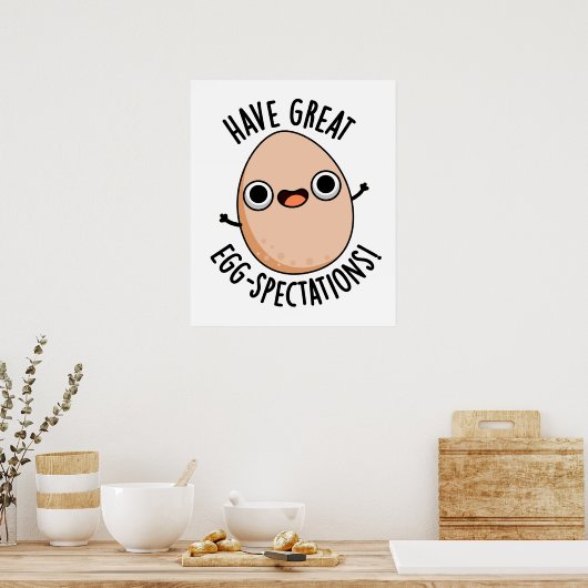 Große Ei-Spektakel Funny Egg Pun Poster (Küche)