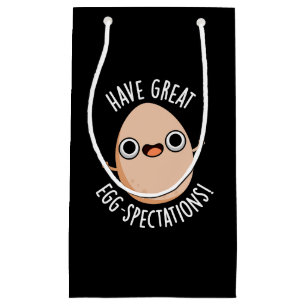 Große Ei-Spektionen Funny Egg Pun Dark BG Kleine Geschenktüte