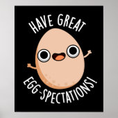 Große Ei-Spektionen Funny Egg Pun Dark BG Poster (Vorne)