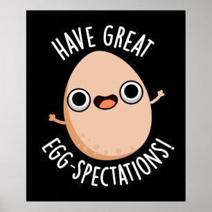 Große Ei-Spektionen Funny Egg Pun Dark BG Poster