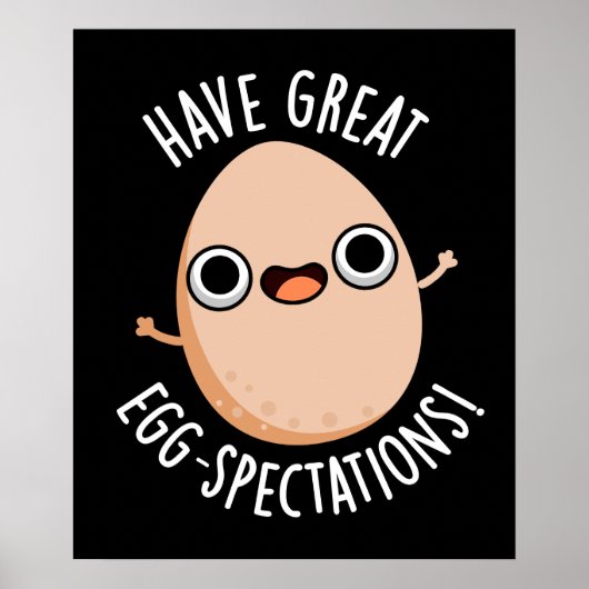 Große Ei-Spektionen Funny Egg Pun Dark BG Poster (Vorne)