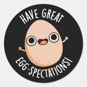 Große Ei-Spektionen Funny Egg Pun Dark BG Runder Aufkleber