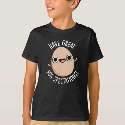 Große Ei-Spektionen Funny Egg Pun Dark BG T-Shirt (Vorderseite)