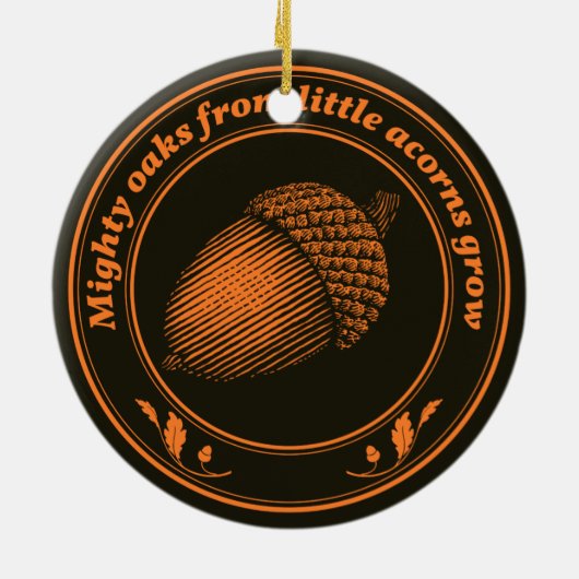 Große Eichen aus kleinen Eichen wachsen Keramik Ornament (Hinten)