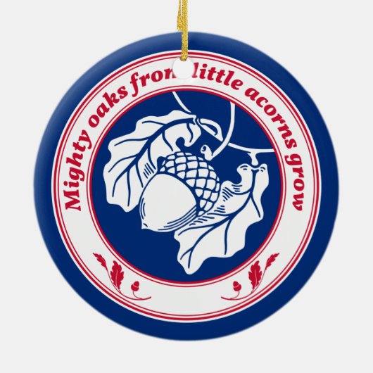 Große Eichen aus kleinen Eichen wachsen Keramik Ornament (Hinten)