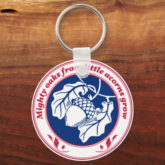 Große Eichen aus kleinen Eichen wachsen Schlüsselanhänger (Vorderseite)