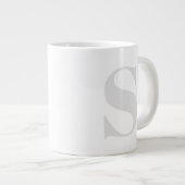 Große, einfache Monogramm jedes anfänglich leicht  Jumbo-Tasse (Vorderseite Rechts)