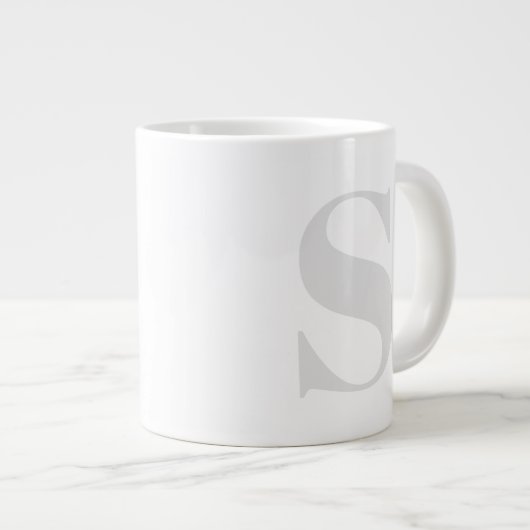 Große, einfache Monogramm jedes anfänglich leicht  Jumbo-Tasse (Vorderseite Rechts)