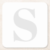 Große, einfache Monogramm jedes anfänglich leicht  Rechteckiger Pappuntersetzer (Vorderseite)