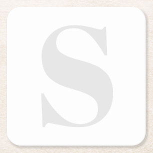 Große, einfache Monogramm jedes anfänglich leicht  Rechteckiger Pappuntersetzer