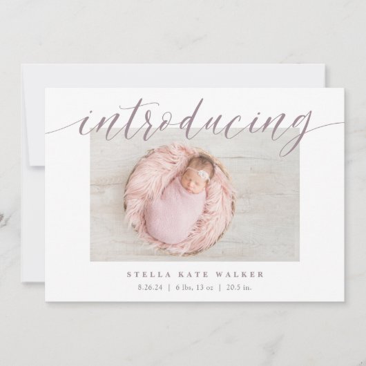 Große Einführung | Ankündigung von Foto zur Geburt (Vorderseite)