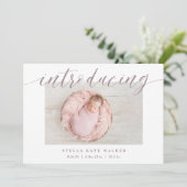 Große Einführung | Ankündigung von Foto zur Geburt (Stehend Vorderseite)