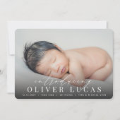 Große Einführung | Ankündigung von Foto zur Geburt (Vorderseite)