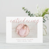 Große Einführung | Ankündigung von Foto zur Geburt (Stehend Vorderseite)