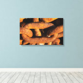 Große Eisenketten aus Schiffsanker Leinwanddruck (Insitu (Holzboden))