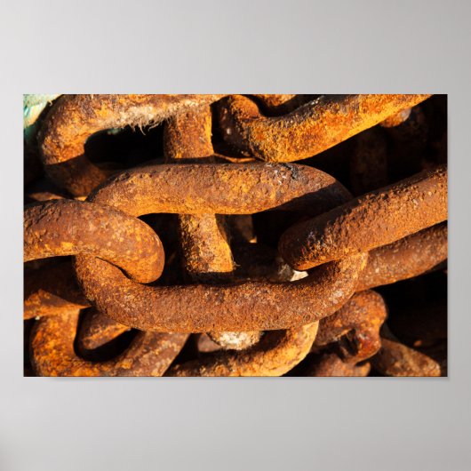 Große Eisenketten aus Schiffsanker Poster (Vorne)