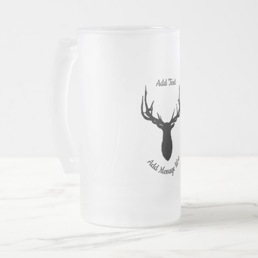 Große Elche, addieren Text und Massage Mattglas Bierglas (Vorderseite Links)