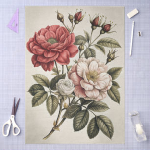 Große elegante florale Möbel-Decoupage Seidenpapier