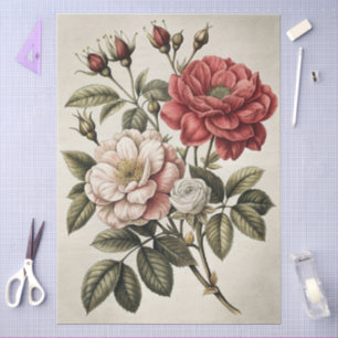 Große elegante florale Möbel-Decoupage Seidenpapier
