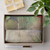 Große, elegante, gestresste Florals & Raven Dekoup Seidenpapier (Geschenk)