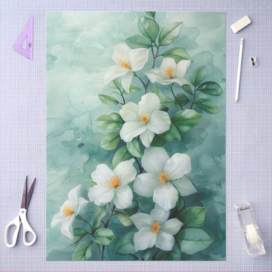 Große elegante Jasmine Decoupage Seidenpapier (Basteln)