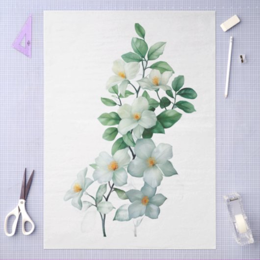 Große elegante Jasmine Decoupage Seidenpapier (Basteln)
