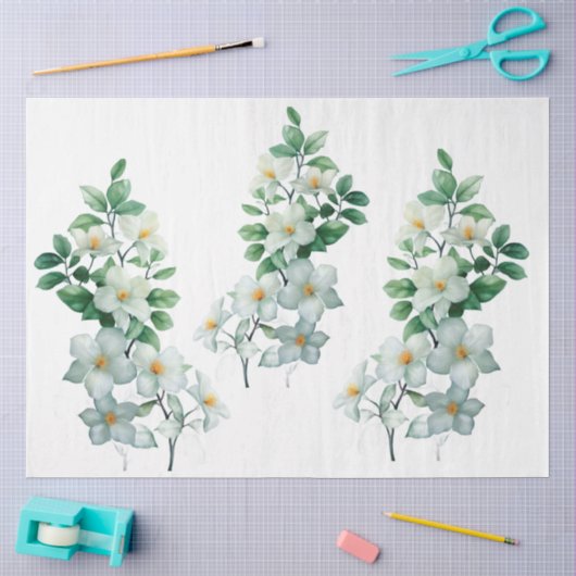 Große elegante Jasmine Decoupage Seidenpapier (Basteln)