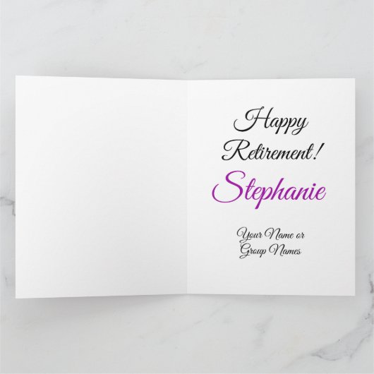 Große elegante Lila 55 glückliche Pension Karte (Innenseite)