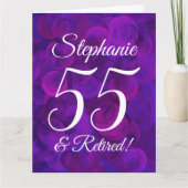 Große elegante Lila 55 glückliche Pension Karte (Vorderseite)