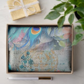 Große elegante Pfaue & Florals Dekoupage Seidenpapier (Geschenk)