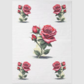 Große, elegante Rote Rosen für Wasserfarben Seidenpapier (Vorderseite)