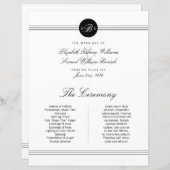 Große, elegante Schwarz-weiße Monogramm-Hochzeitsp (Vorne/Hinten)