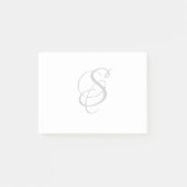 Große elegante Skript Monogram Post it Notes Post-it Klebezettel (Vorderseite)