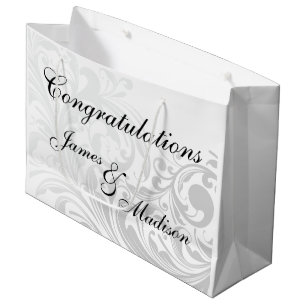 Große elegante Strudel-Geschenk-Tasche - Silber Geschenktüte