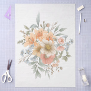 Große elegante Wasserfarben Blumenstrauß Bouquet D Seidenpapier