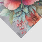 Große elegante Wasserfarben Florals & Crane Decoup Seidenpapier (Ausschnitt)