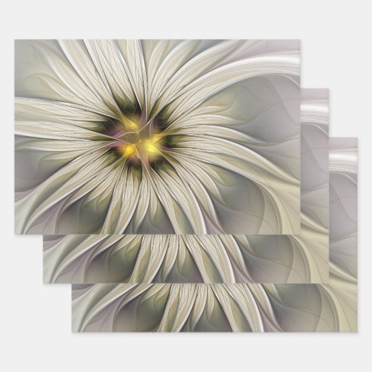 Große Elfenbeinküste, Abstrakte Moderne Fraktal Ku Geschenkpapier Set (Set)