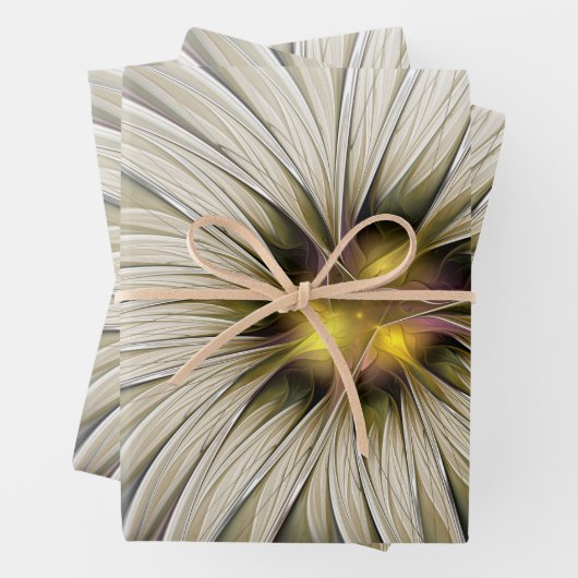 Große Elfenbeinküste, Abstrakte Moderne Fraktal Ku Geschenkpapier Set (Beispiel)