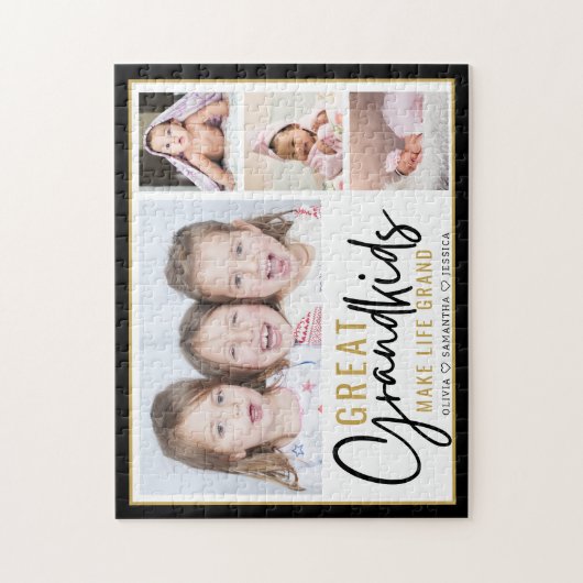 Große Enkel machen Life Grand 4 FotoCollage Puzzle (Vertikal)