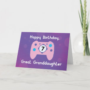 Große Enkelin 7 Jahre alt GeburtstagsGamer Karte