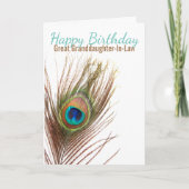 Große Enkelin im Gesetz Pfau Geburtstag Karte (Vorderseite)