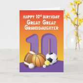 Große Enkeltochter 10. Geburtstagssportball Karte (Gelbe Blume)