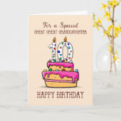 Große Enkeltochter 10. Tag, süßer Kuchen Karte (Gelbe Blume)