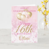 Große Enkeltochter 16. Geburtstagsballon Karte (Gelbe Blume)