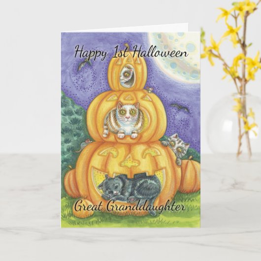 Große Enkeltochter 1. Halloween mit Niedlichem Kle Karte (Gelbe Blume)