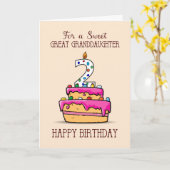 Große Enkeltochter 2. Geburtstag, 2. Geburtstag au Karte (Gelbe Blume)